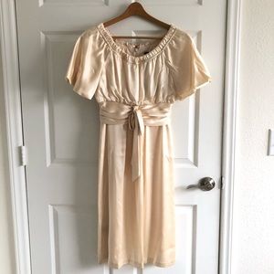 Ivory Silk Dress, NWT 4, Casual Wedding, Romantic